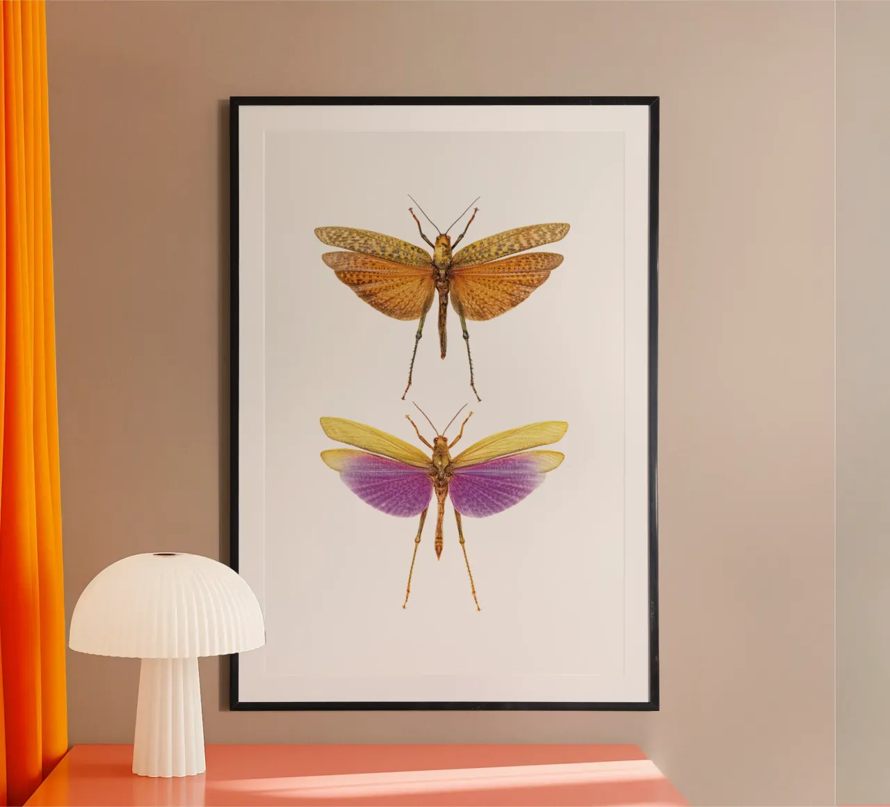 Armonia colorata: Due grilli poster da Curious Collections by Marielle Leenders