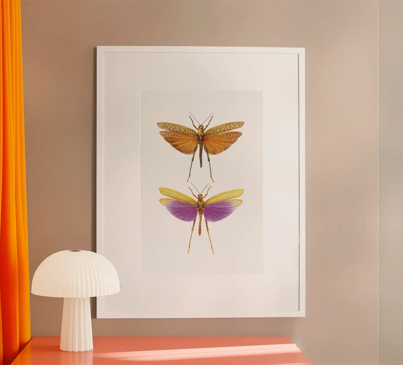 Armonia colorata: Due grilli poster da Curious Collections by Marielle Leenders