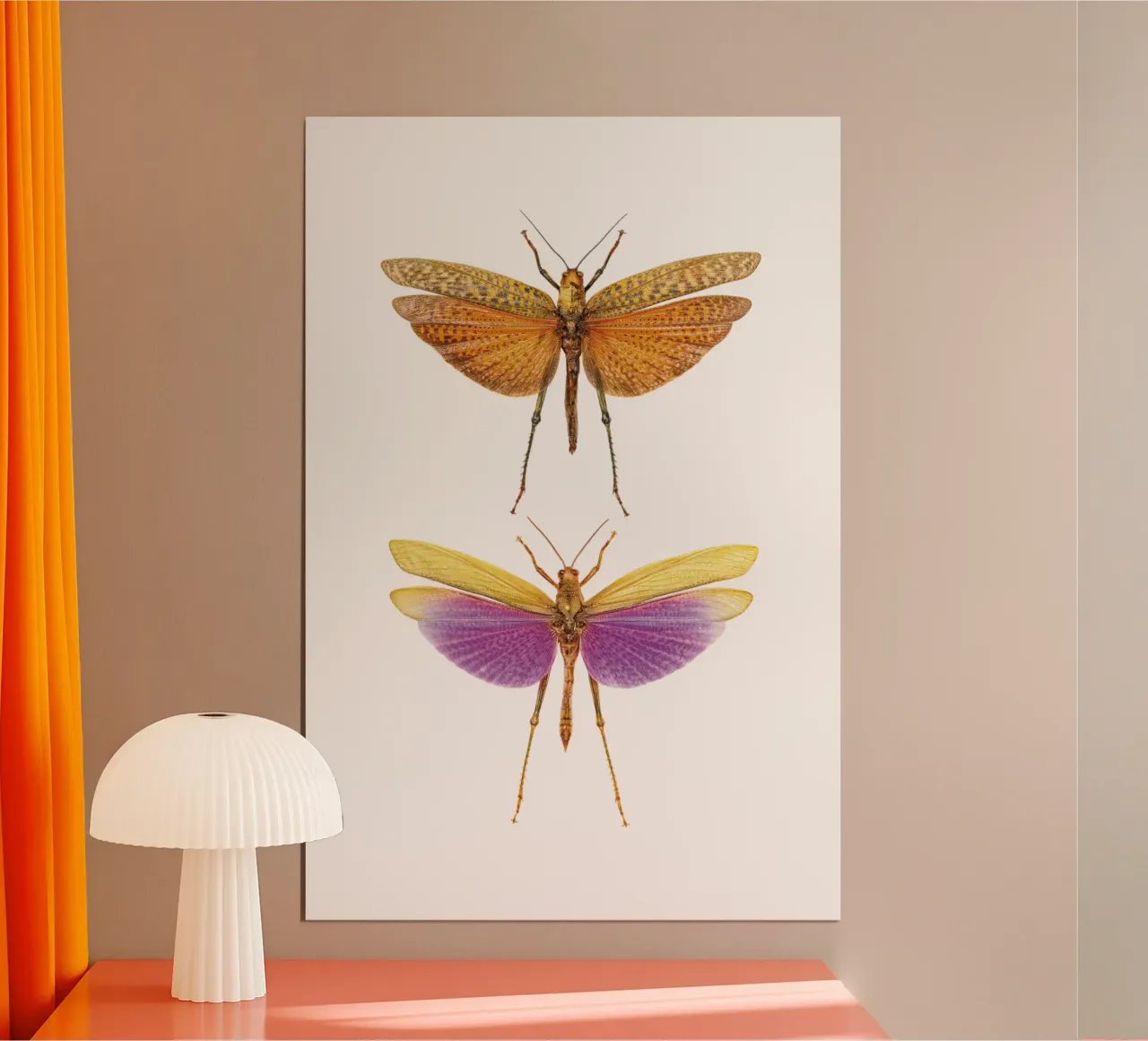 Armonia colorata: Due grilli poster da Curious Collections by Marielle Leenders