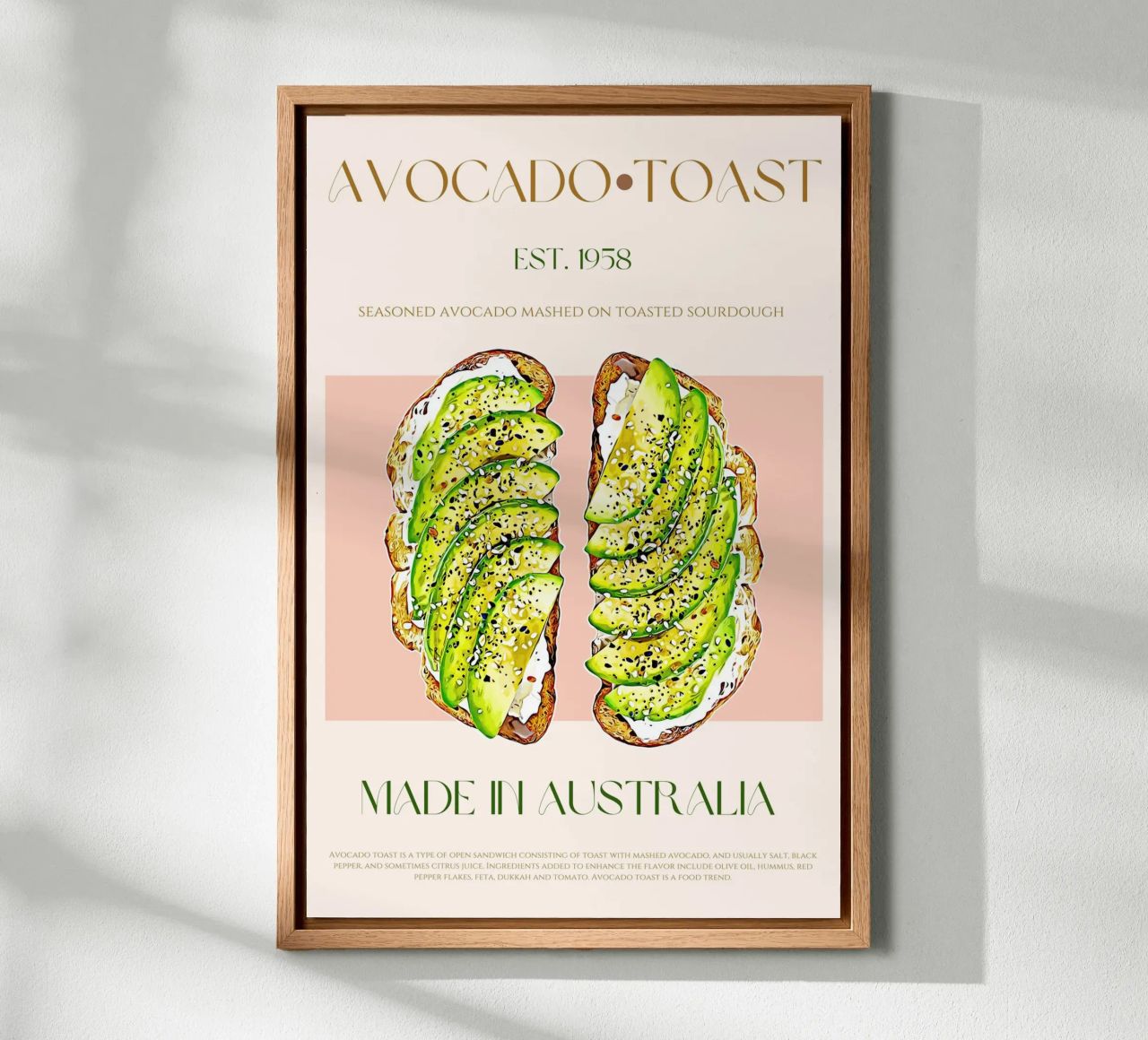 Avocado-Toast drucken Leinwand von KOKRPrints