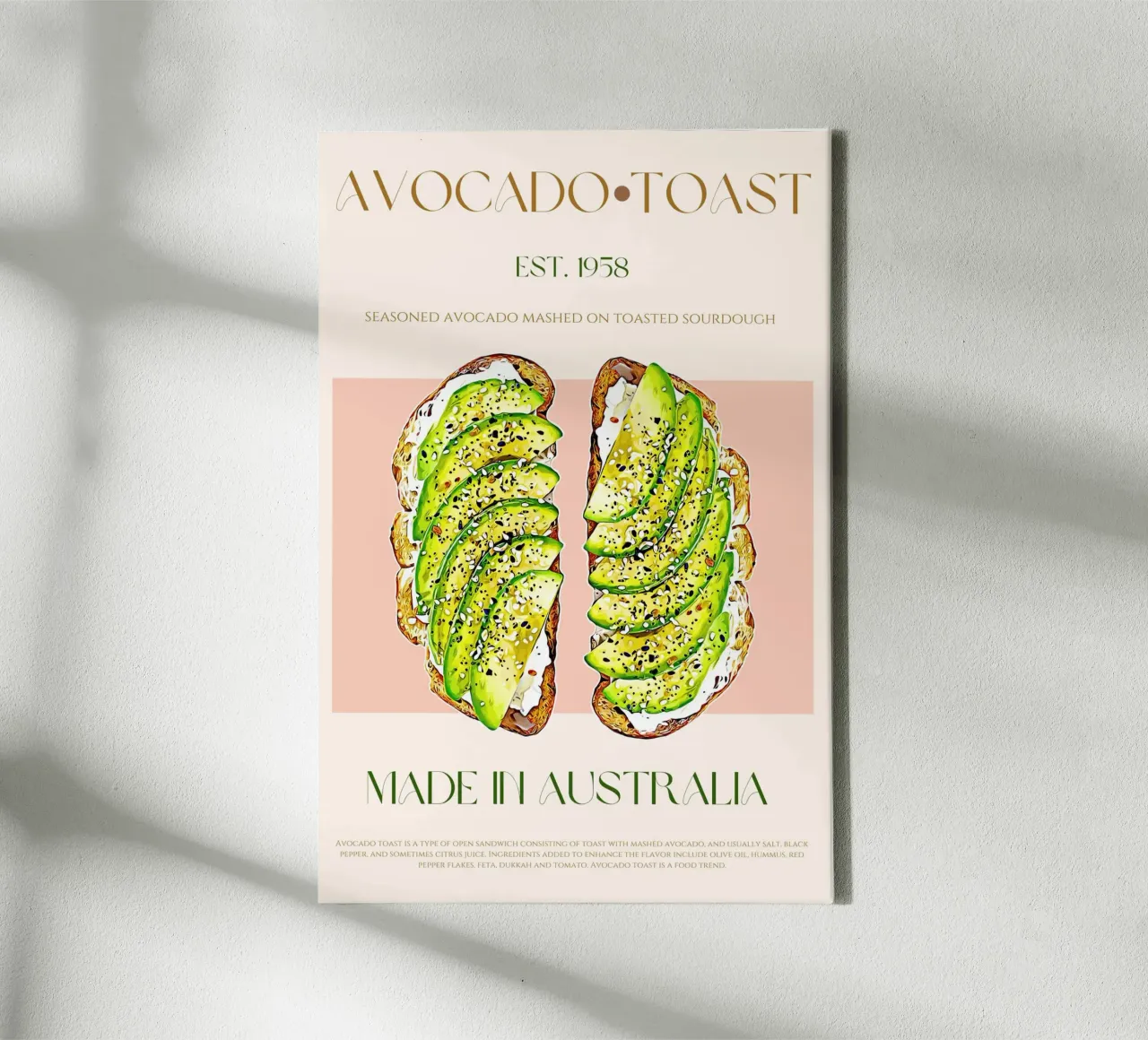 Avocado Toast Print tela da KOKRPrints