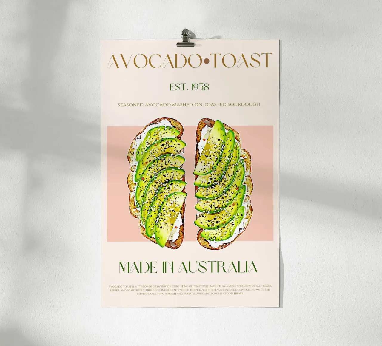 Avocado Toast Print poster by KOKRPrints
