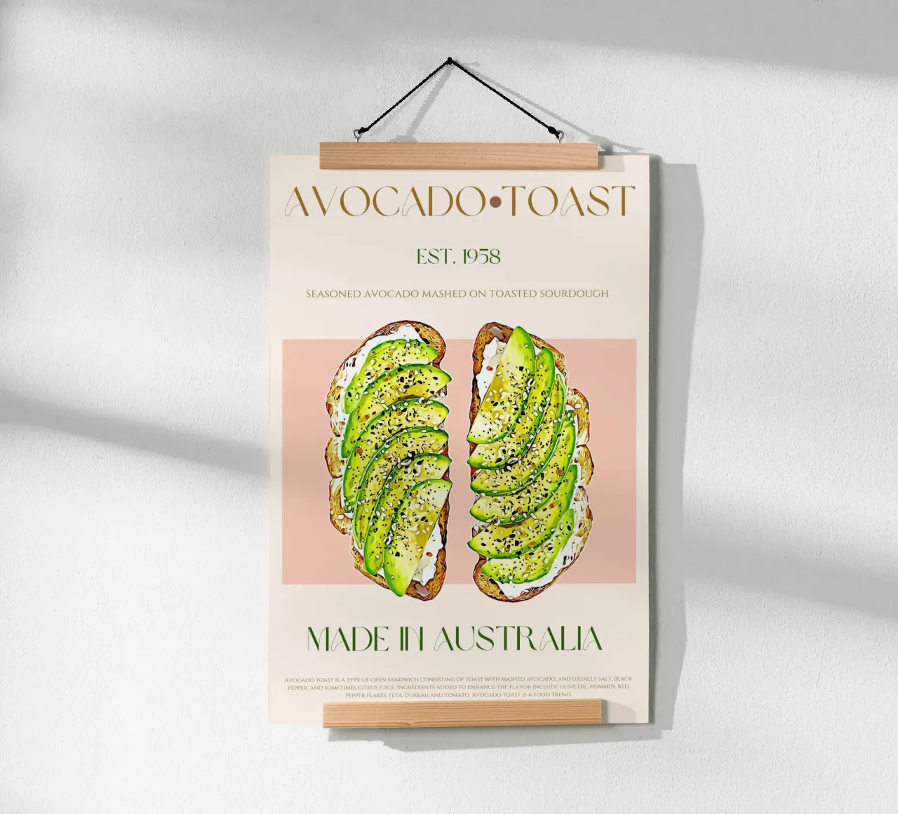 Avocado Toast Print poster by KOKRPrints