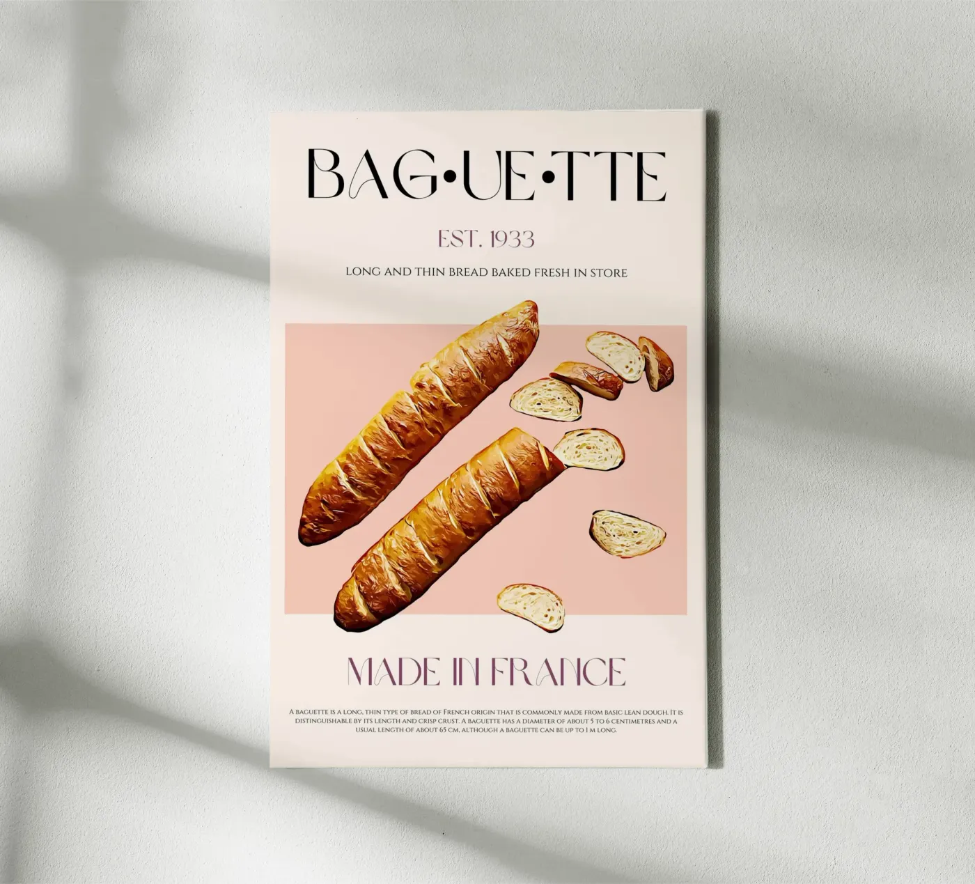 Baguette Print canvas by KOKRPrints