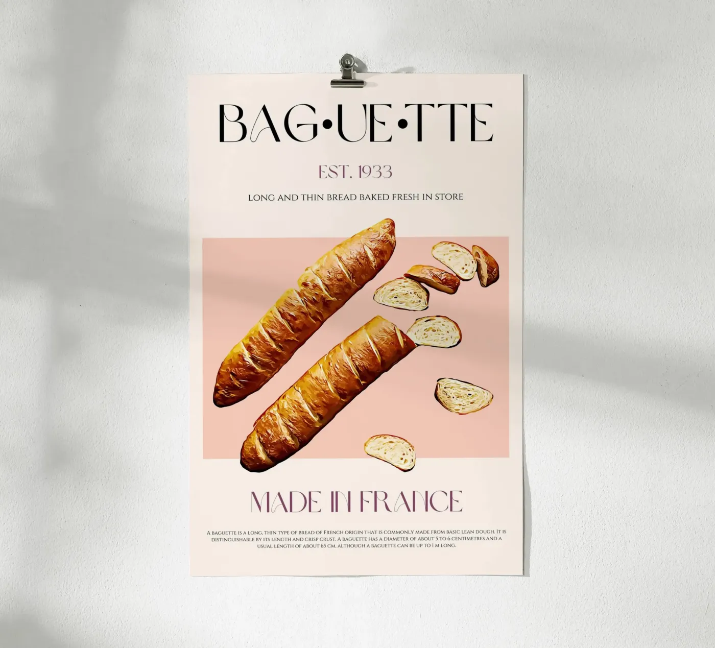 Baguette Print Poster von KOKRPrints