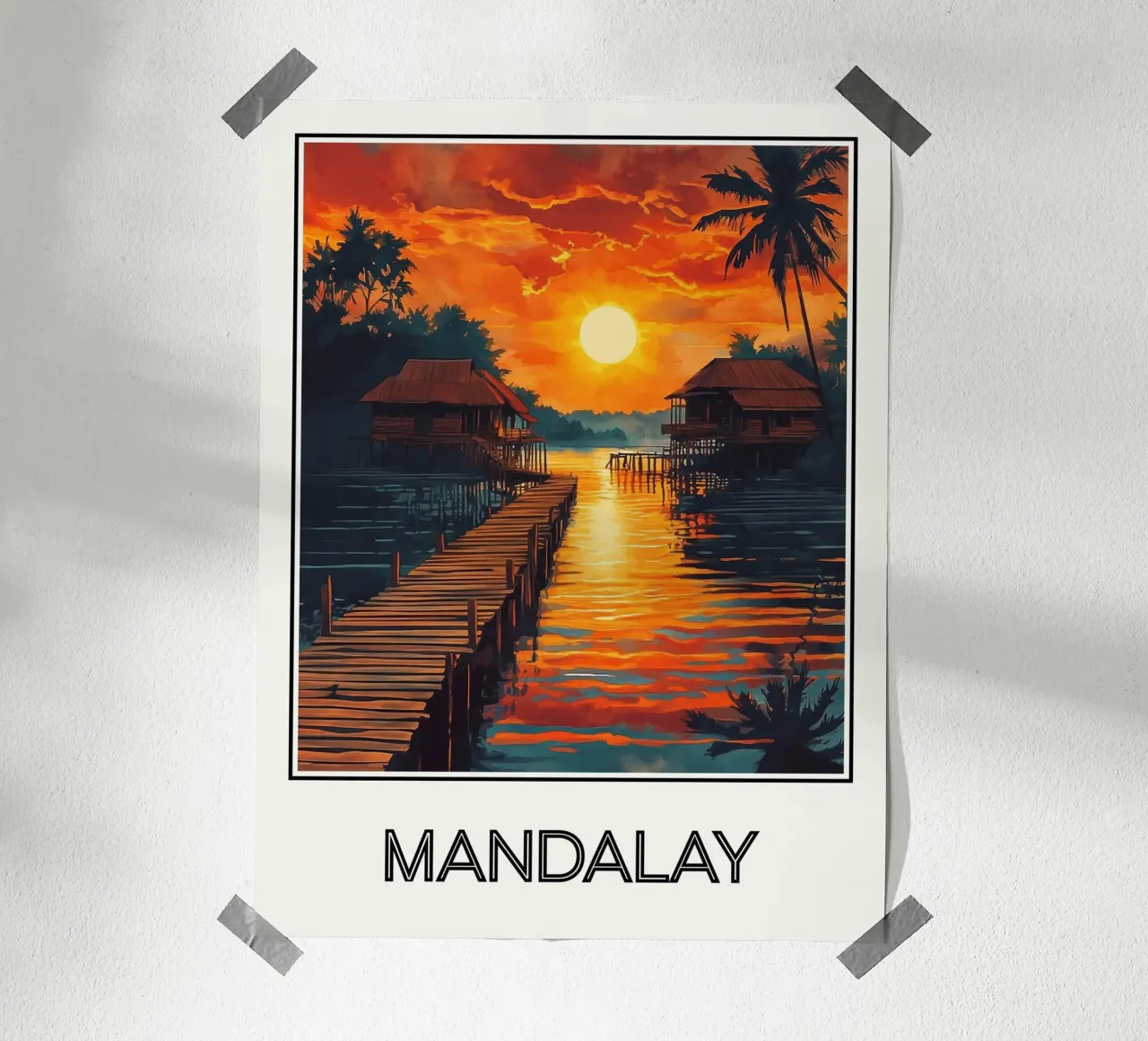Mandalay poster con telaio in legno da Frame the World