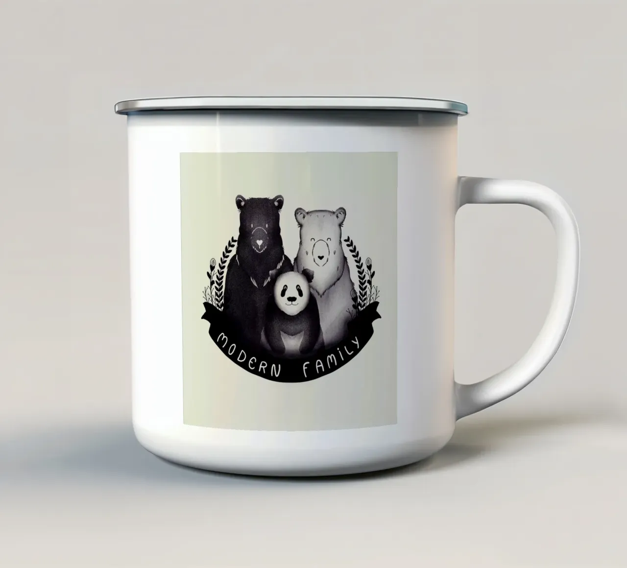 Modern family tazza in smalto da Tobe Fonseca