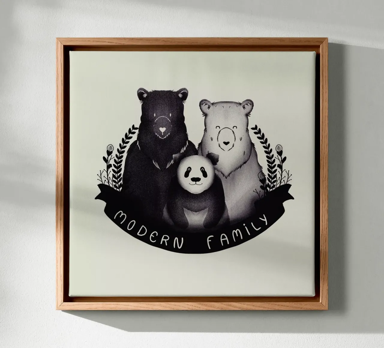 Modern family canvas with Floater frame by Tobe Fonseca