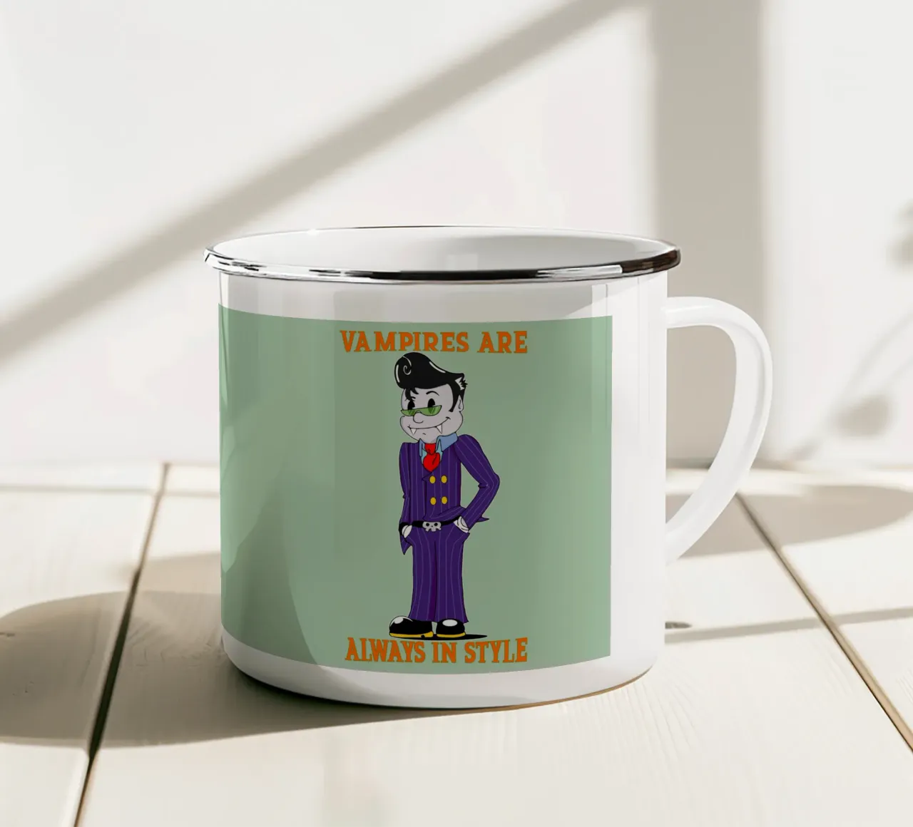 Lo stile del vampiro tazza in smalto da sillyindustries