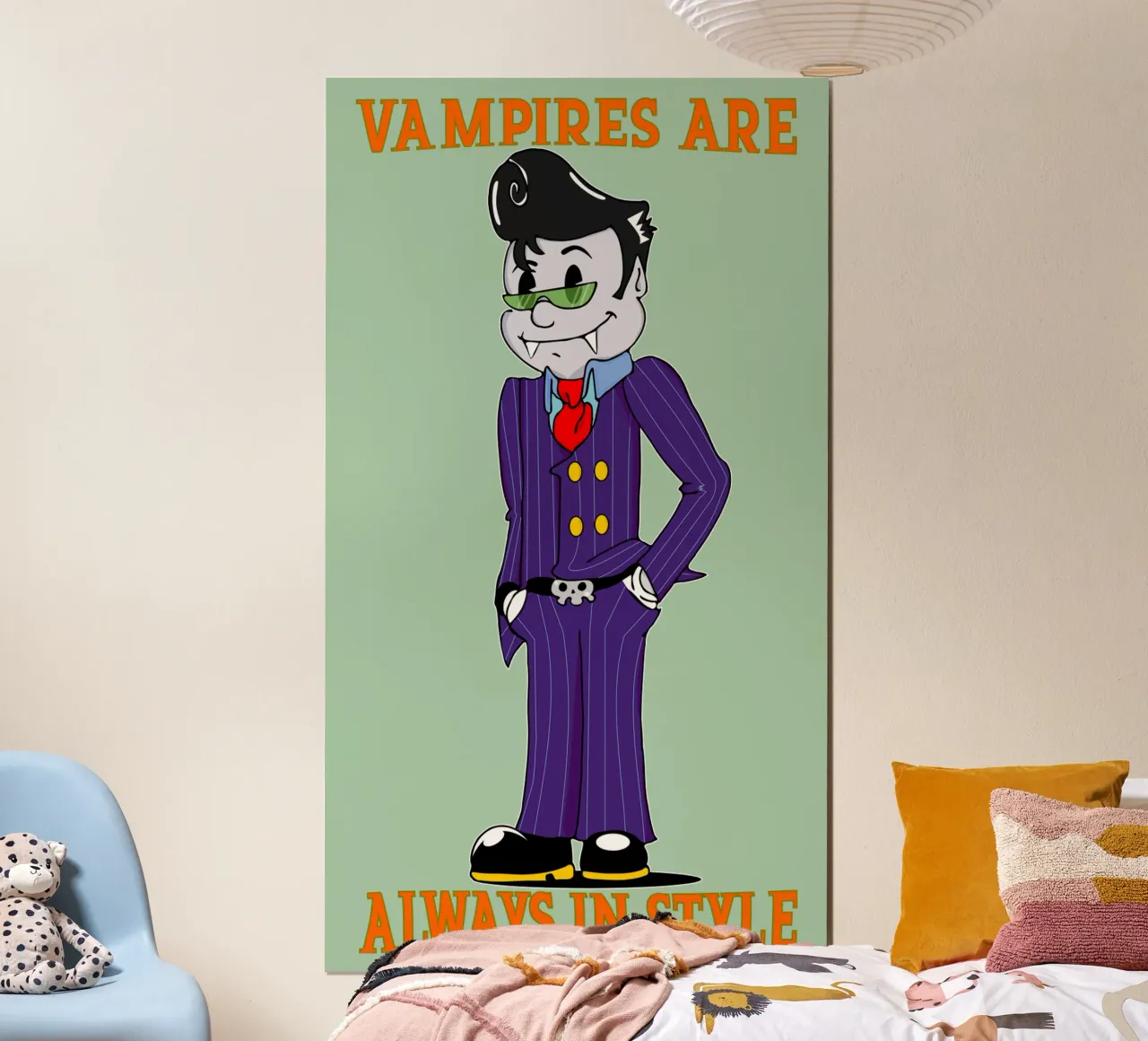 Lo stile del vampiro poster con telaio in legno da sillyindustries
