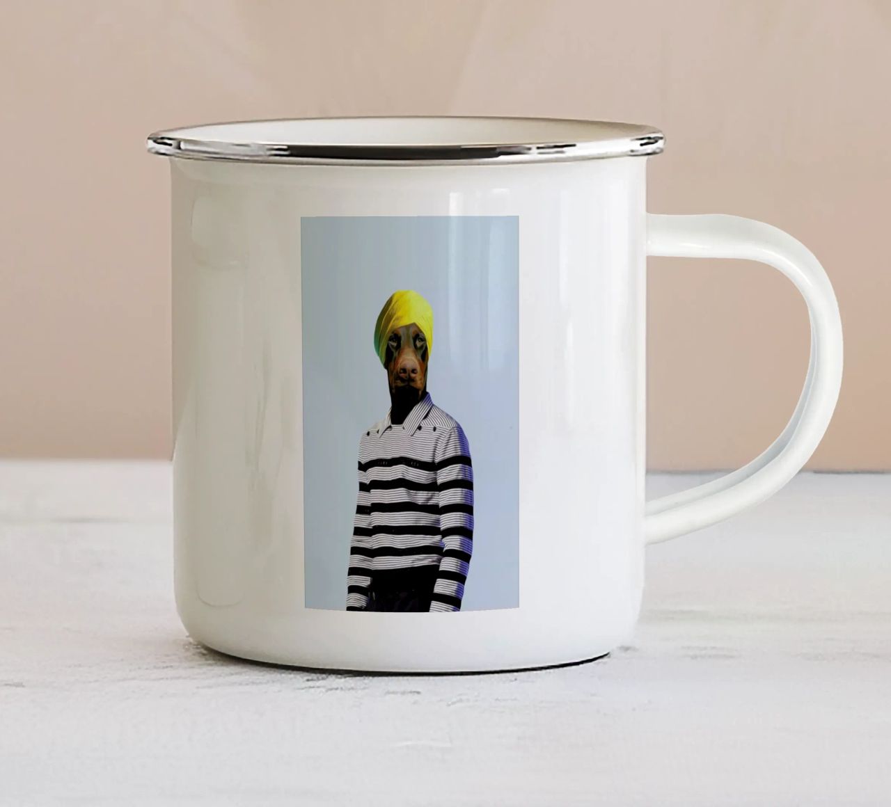 Mr Rasaraj tazza in smalto da Mrs. Pepper's Designs