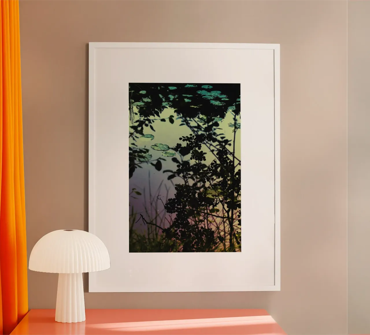 The Afternoon Lake poster con telaio in plastica da Pale Grain