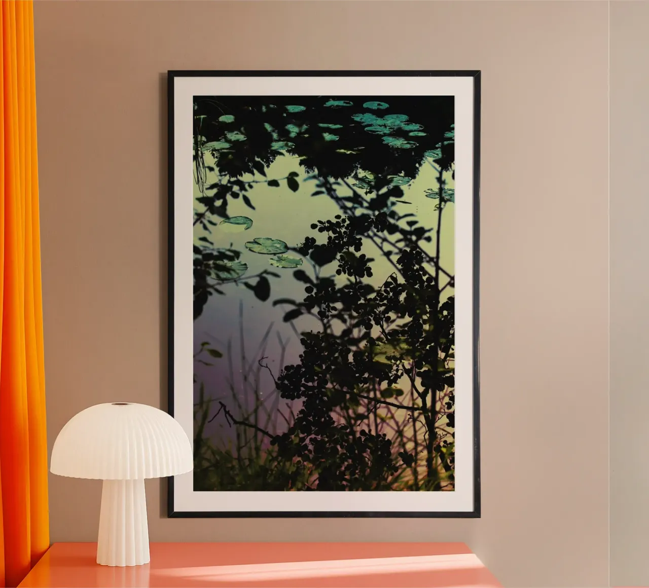 The Afternoon Lake poster con telaio in plastica da Pale Grain