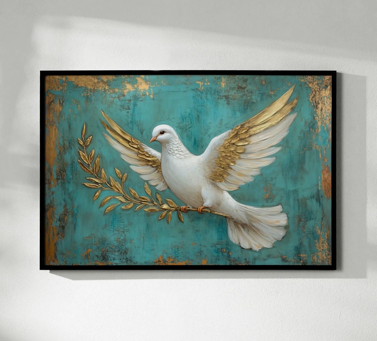 Colombe de la paix avec rameau d'olivier poster de Carinaprint