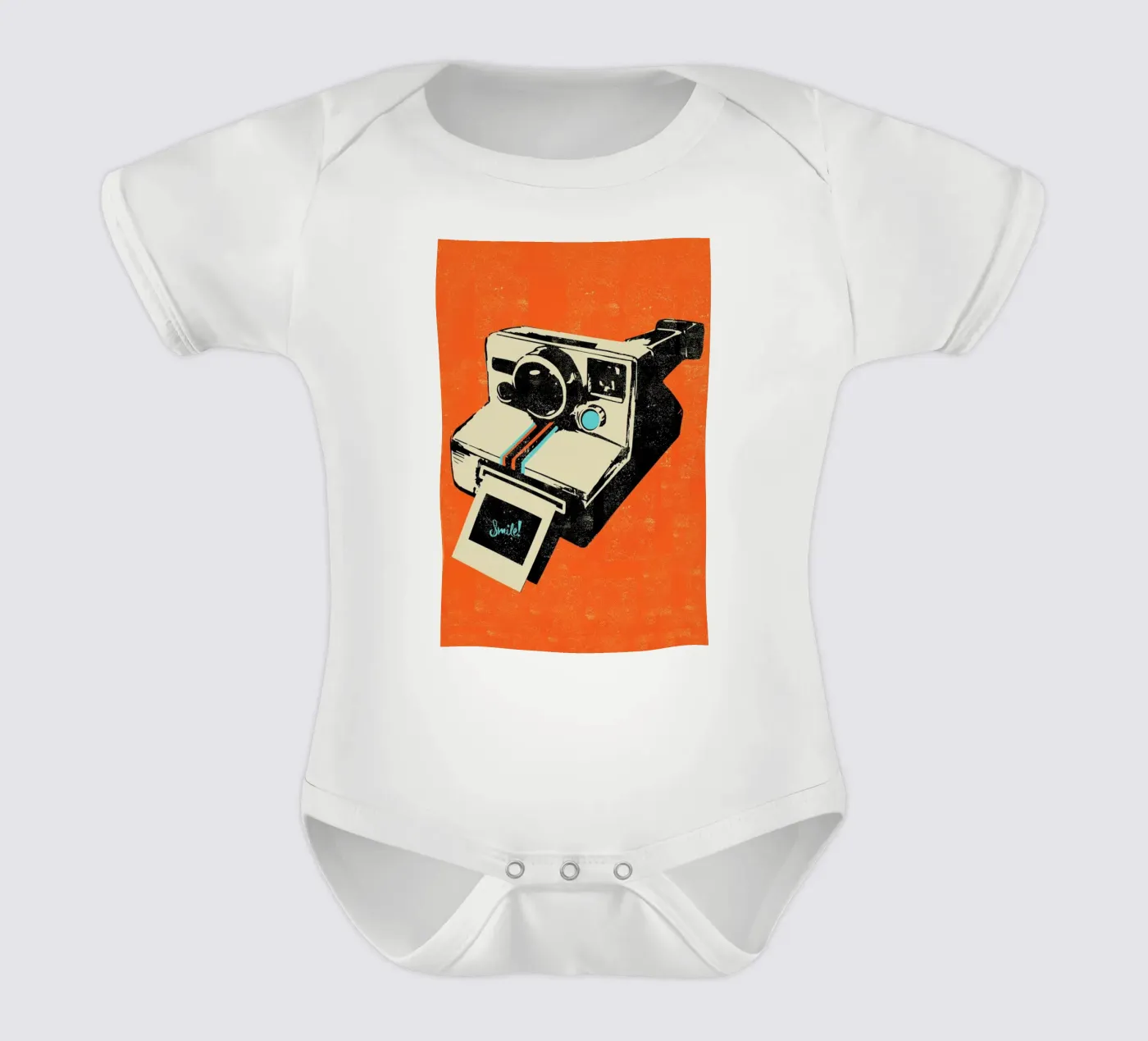 Instant Camera short-sleeve baby romper by Rocket68