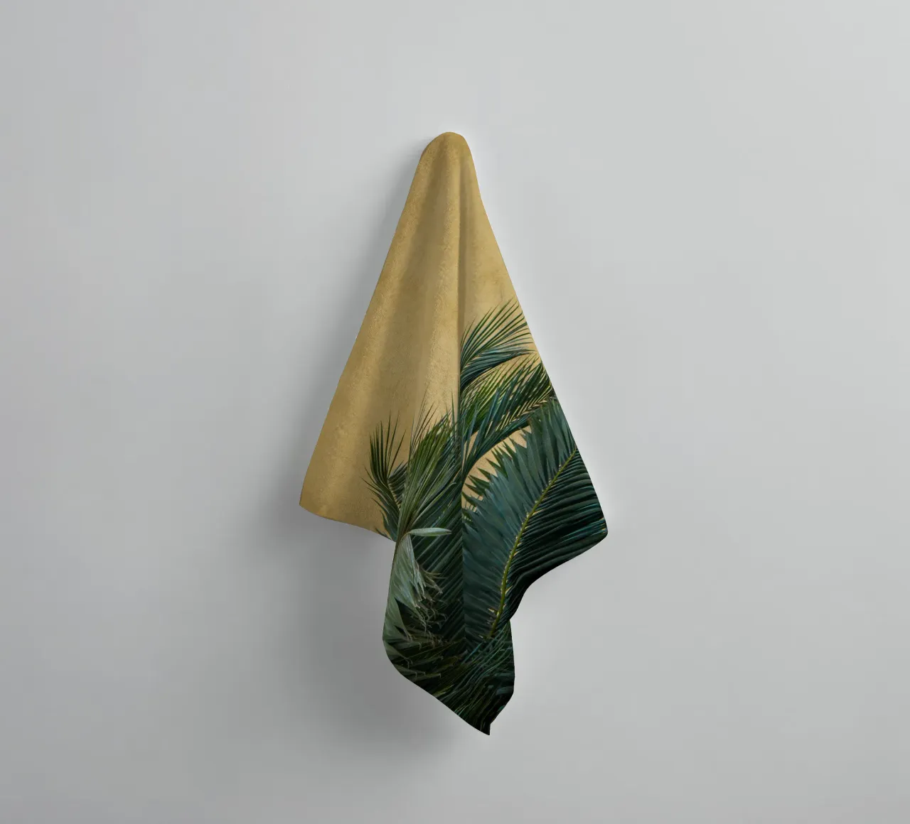 Golden Palm Leaves towel by Victoria Frost