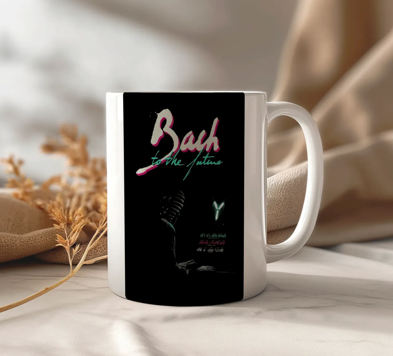 Bach to the future Keramik Tasse von Florent Bodart