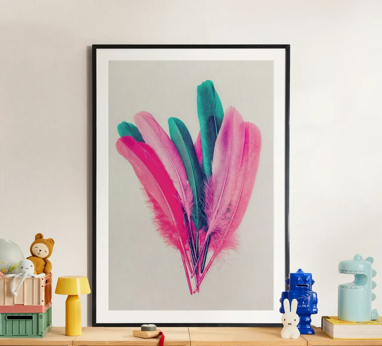 Feather Bouquet poster con telaio in plastica da Kubistika