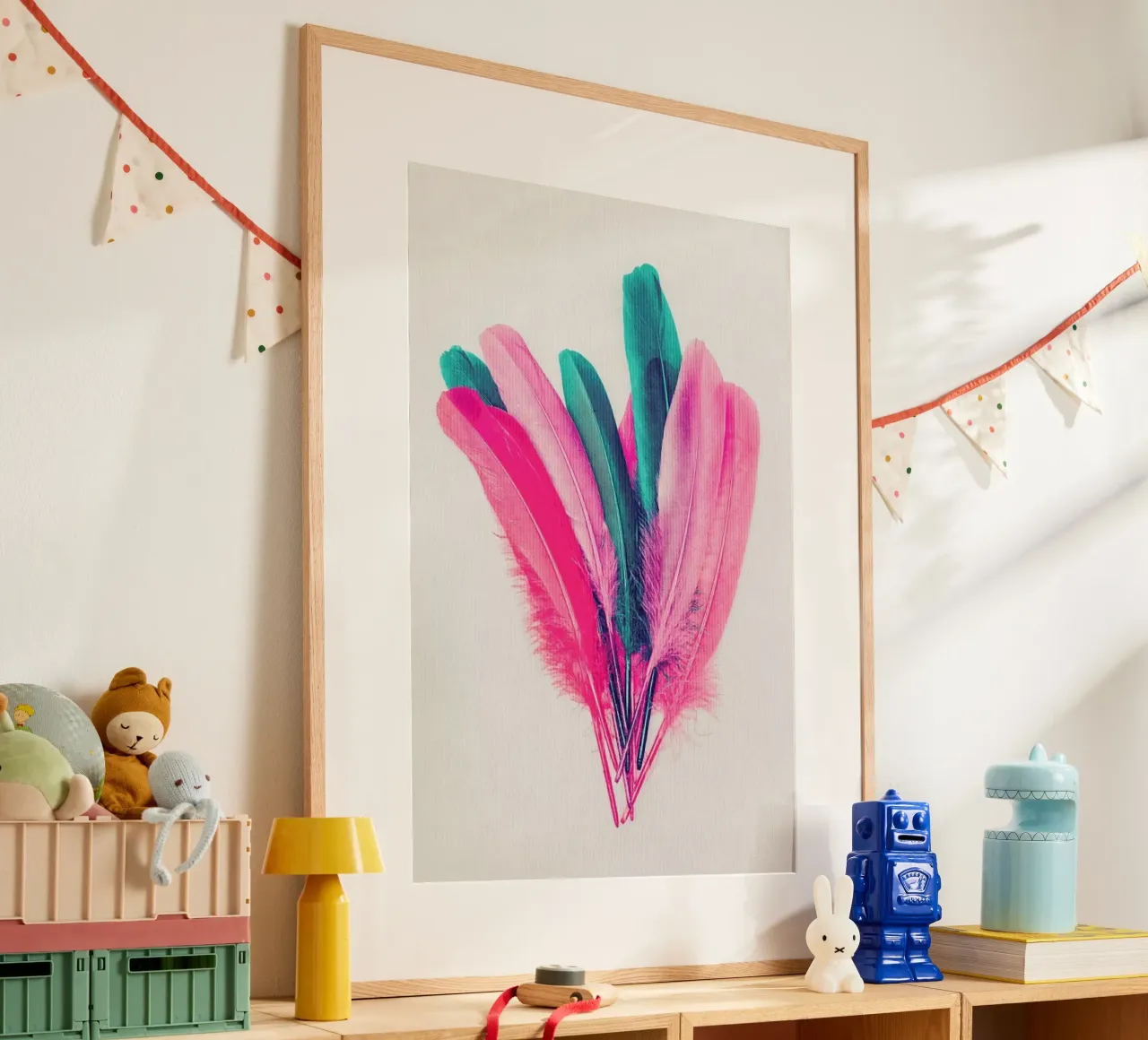 Feather Bouquet poster con telaio in plastica da Kubistika