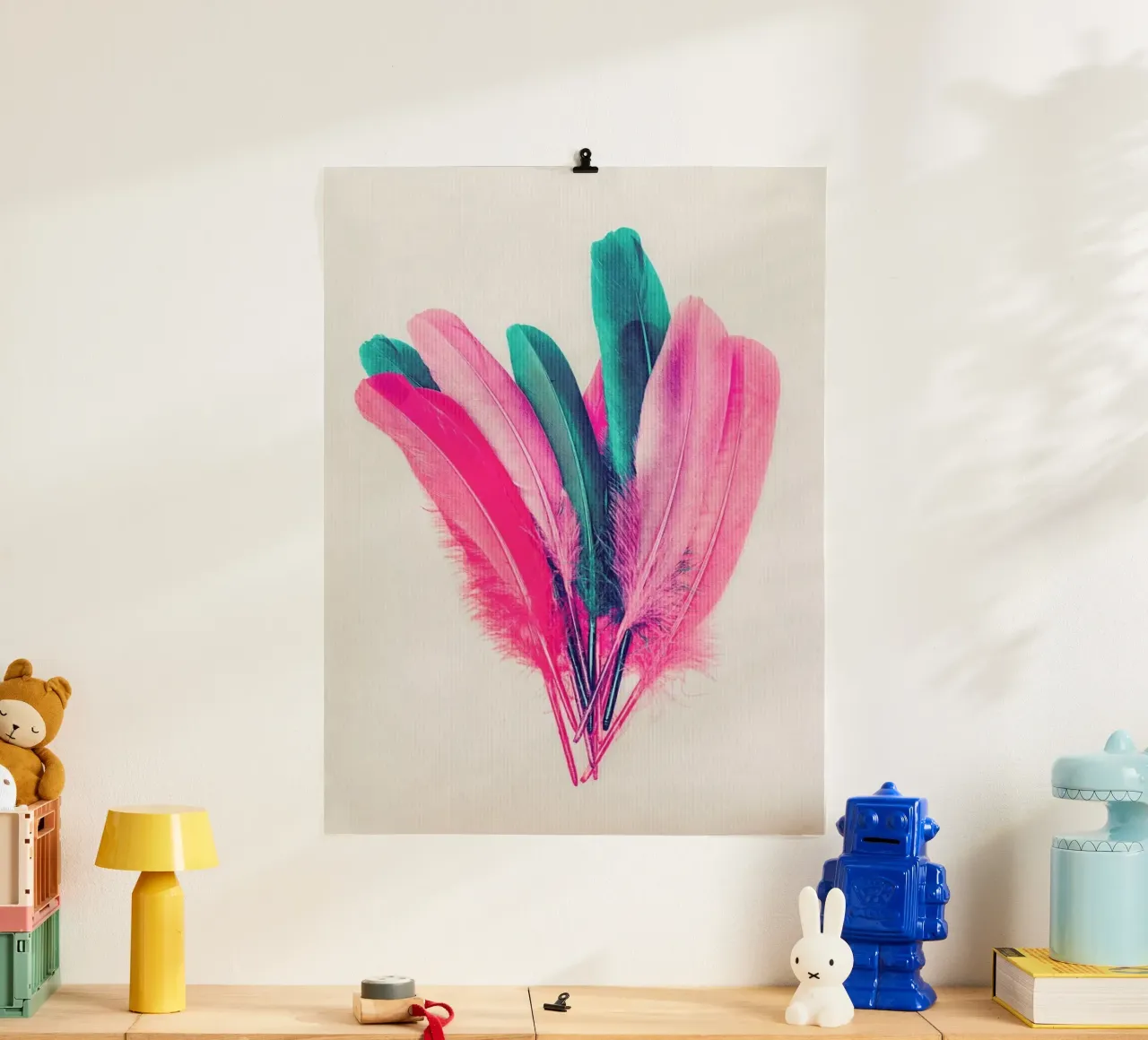 Feather Bouquet poster con telaio in plastica da Kubistika