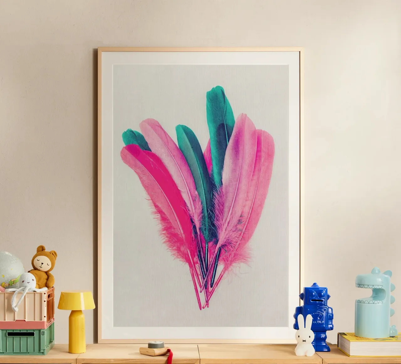 Feather Bouquet poster con telaio in plastica da Kubistika