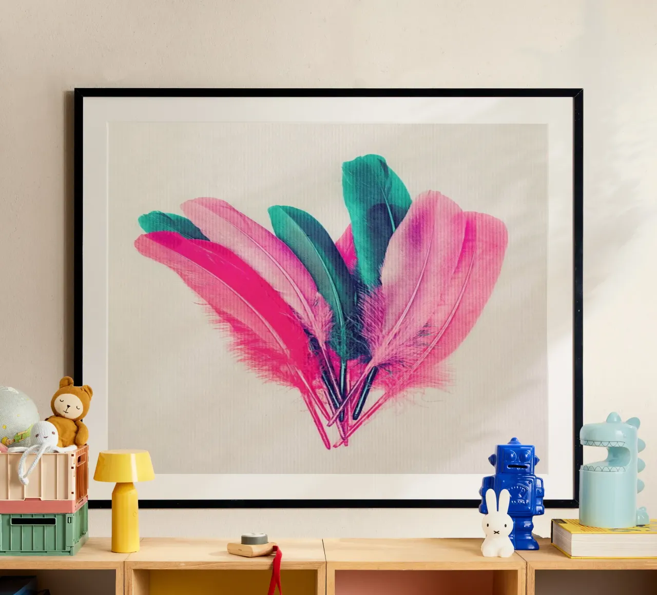 Feather Bouquet poster con telaio in plastica da Kubistika