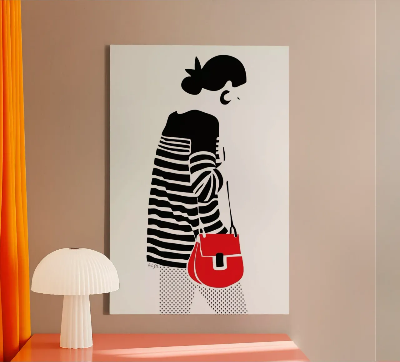 Stripy Parisian tela con Cornice a cassetta da Linda Gobeta