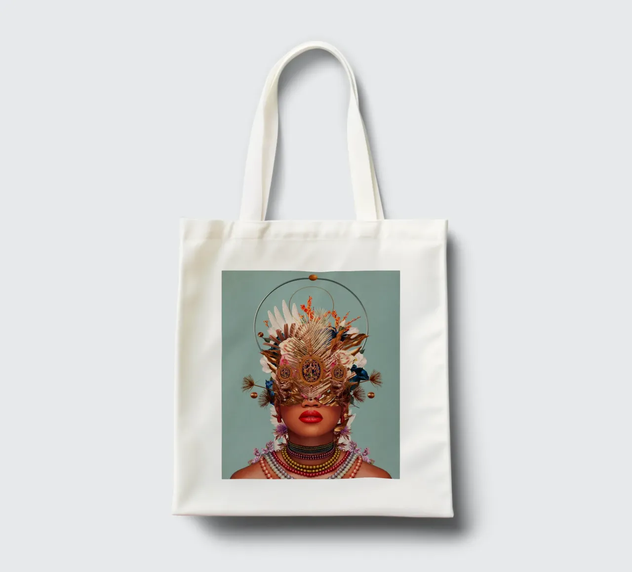 Blossom in a golden asymmetry borsa in juta da Frank Moth