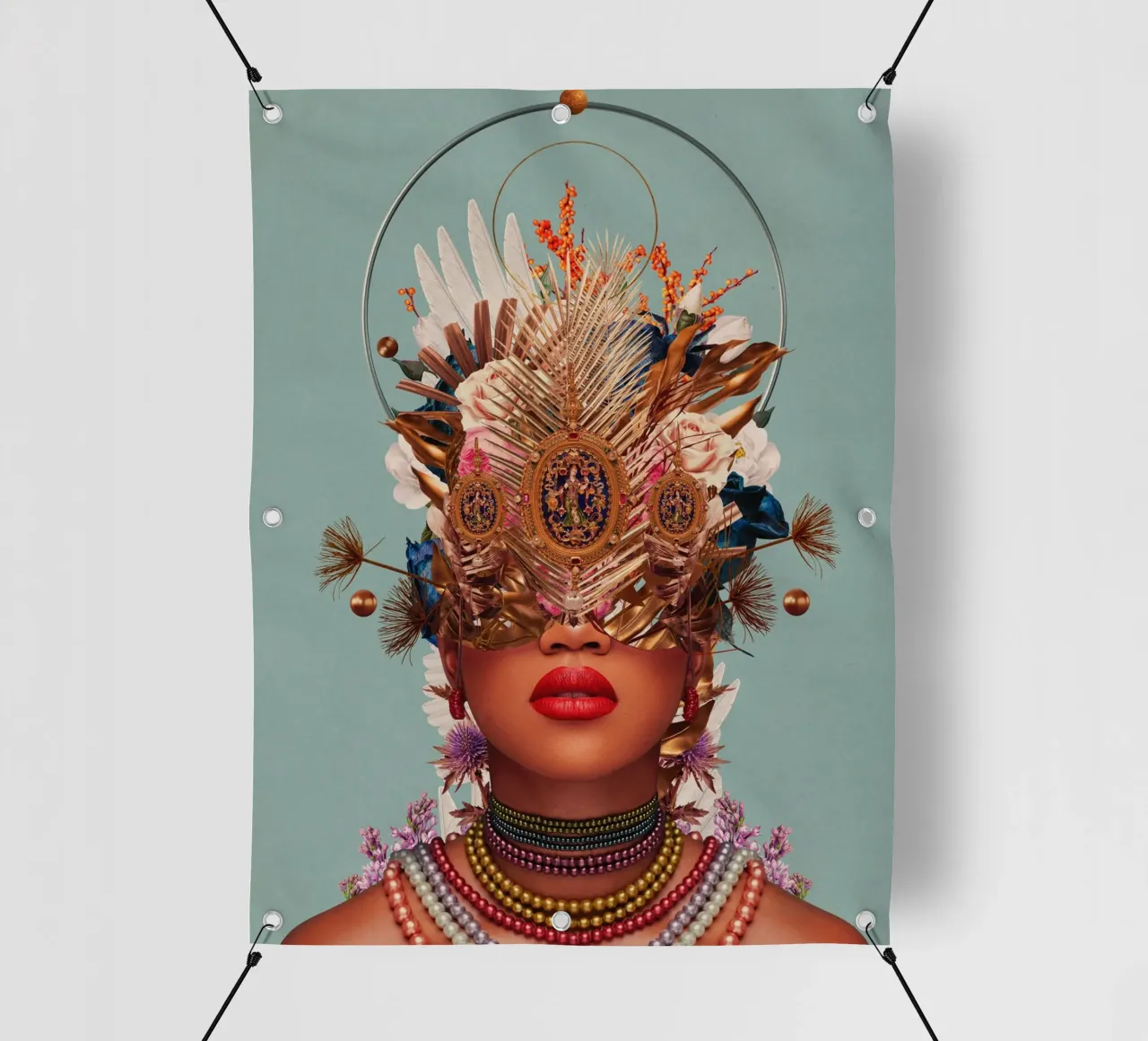 Blossom in a golden asymmetry telo in pvc da Frank Moth