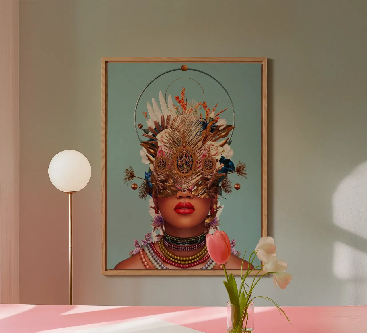 Blossom in a golden asymmetry alluminio dibond da Frank Moth
