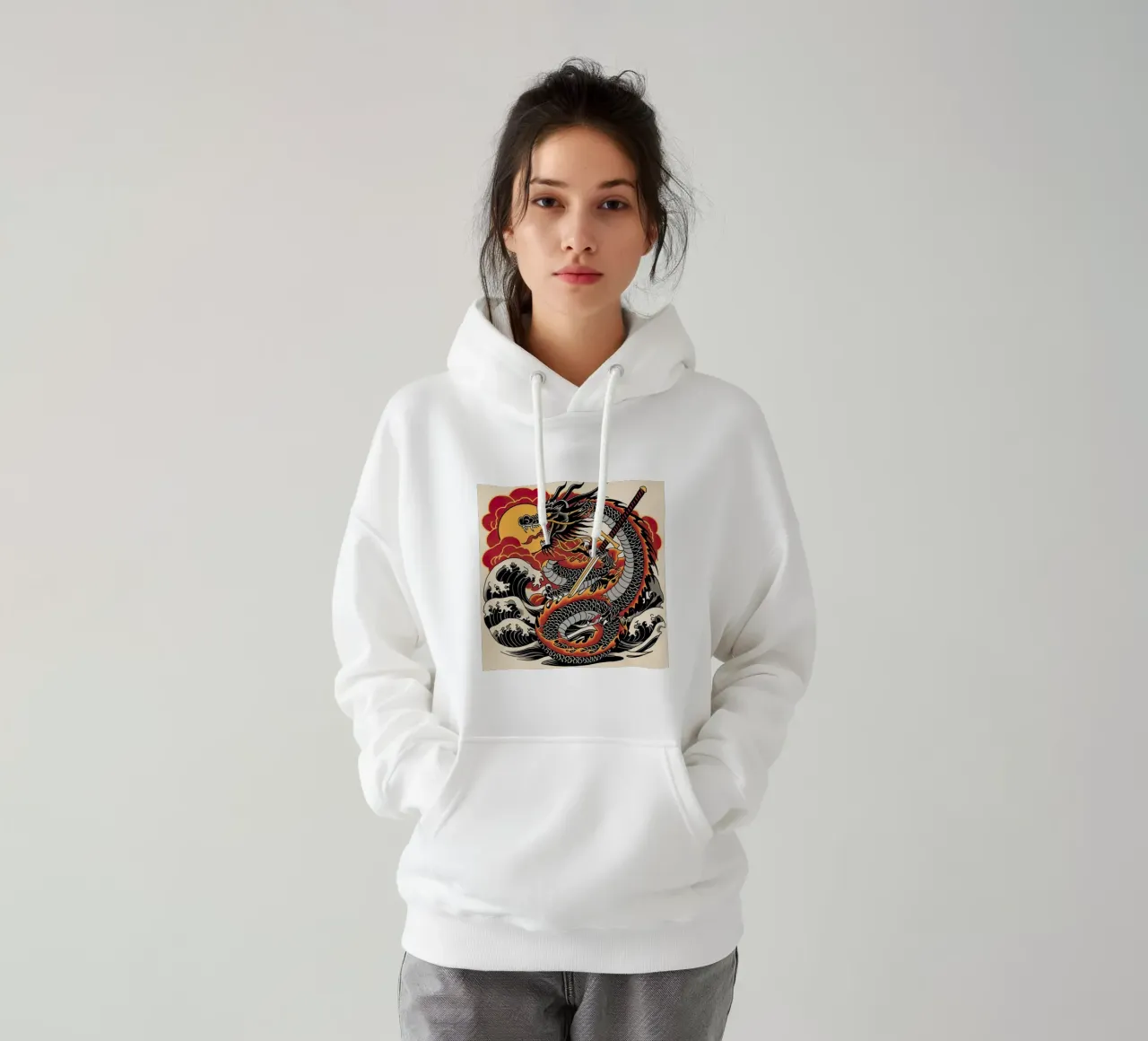 drago orientale felpa con cappuccio da 🥝 KIWI STORE