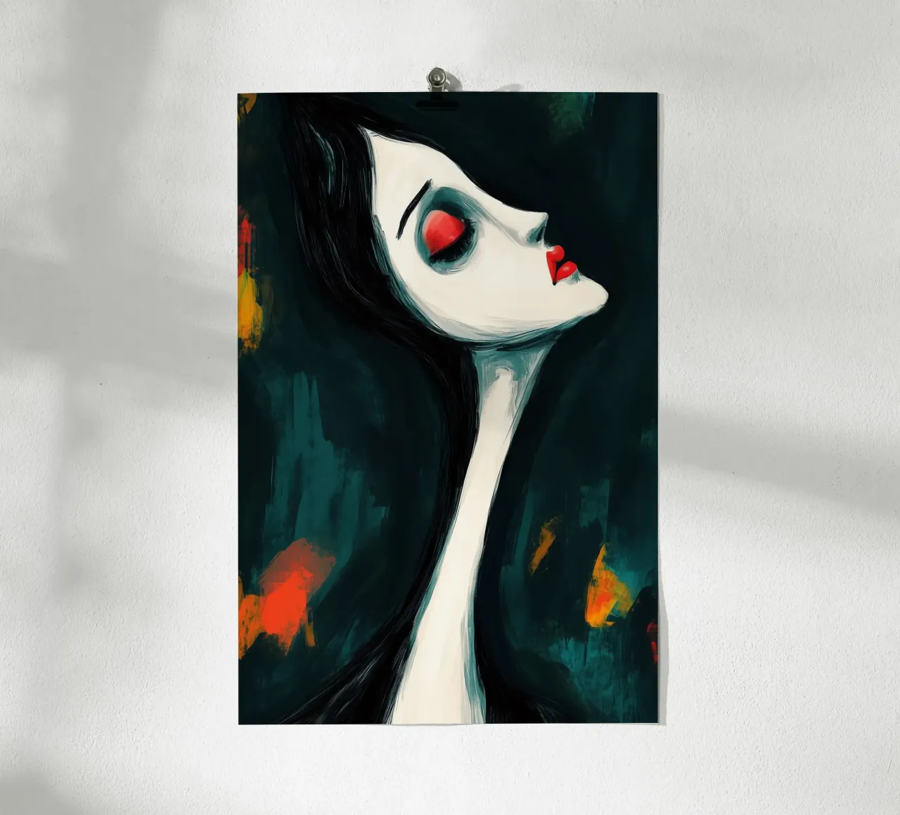 L'élégance silencieuse dans l'obscurité poster avec cadre en plastique de melipo-art