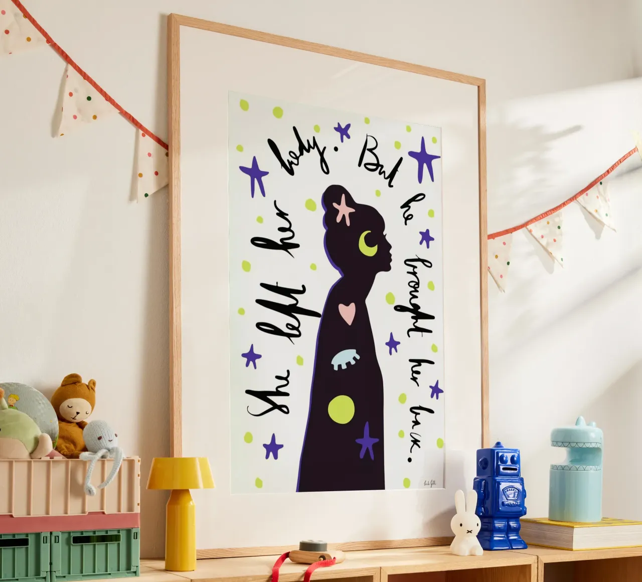 She & Him poster con telaio in plastica da Linda Gobeta