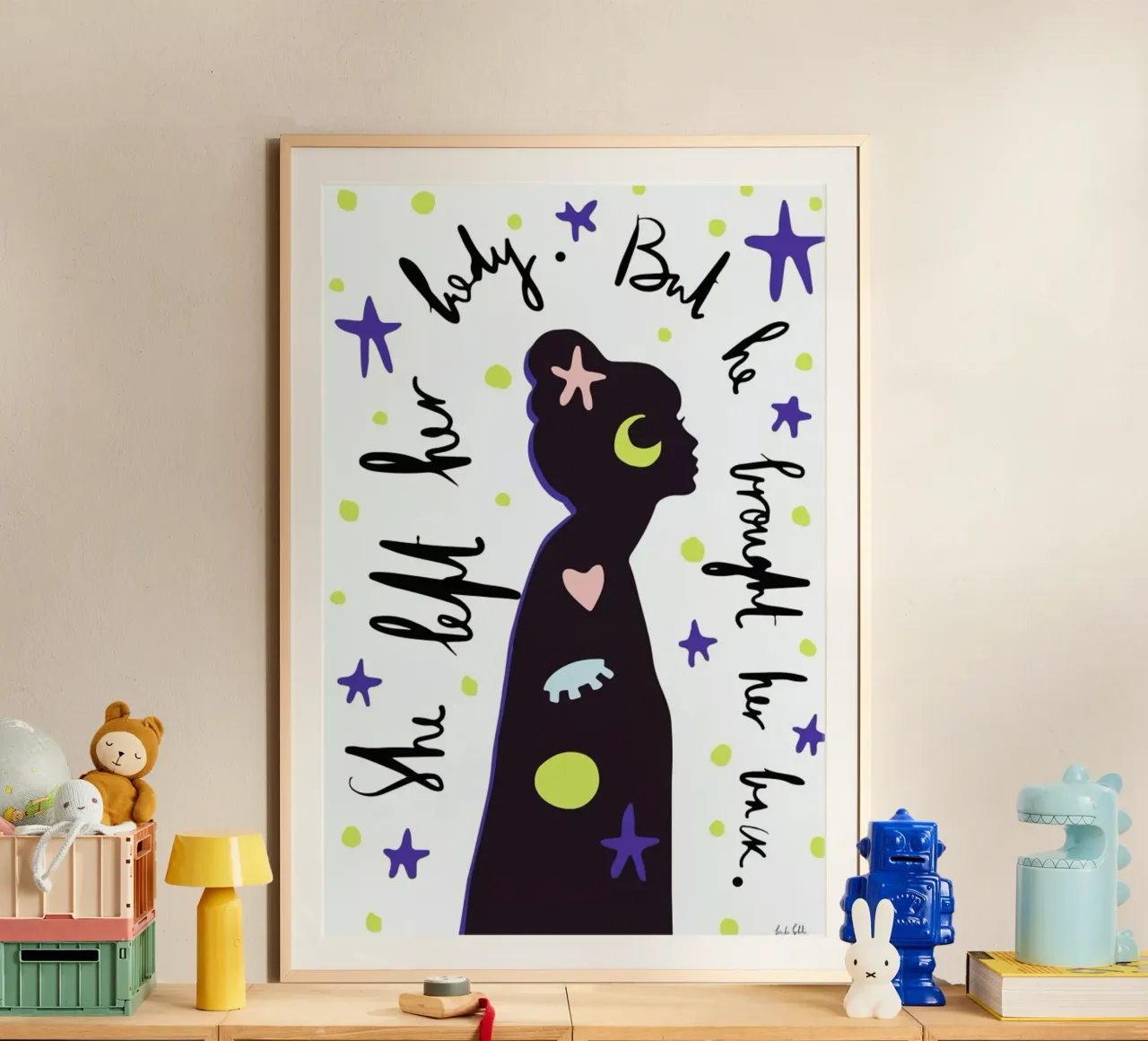 She & Him poster con telaio in plastica da Linda Gobeta