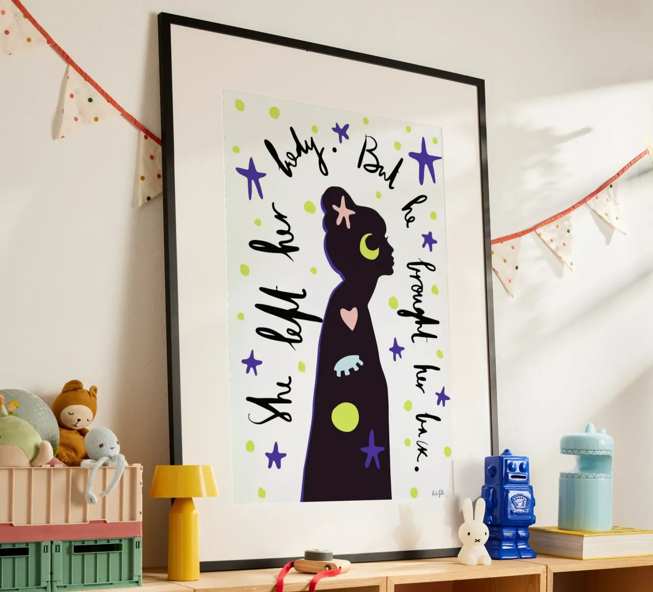 She & Him poster con telaio in plastica da Linda Gobeta