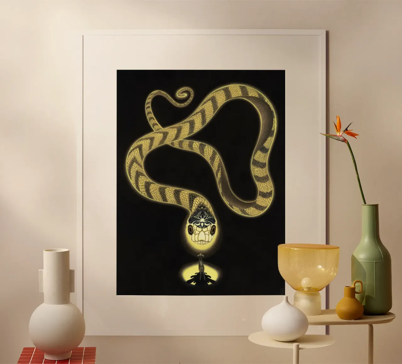 Le Grand Serpent poster con telaio in alluminio da Humphrey VIDAL