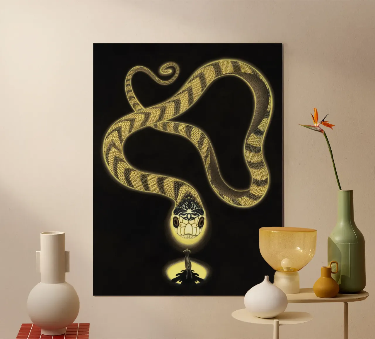 Le Grand Serpent poster con telaio in alluminio da Humphrey VIDAL