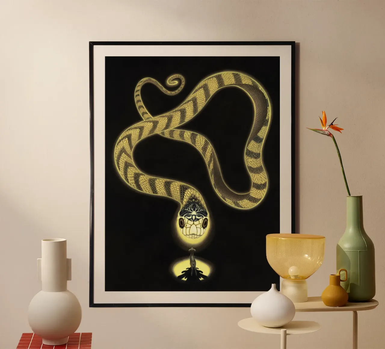 Le Grand Serpent poster con telaio in alluminio da Humphrey VIDAL