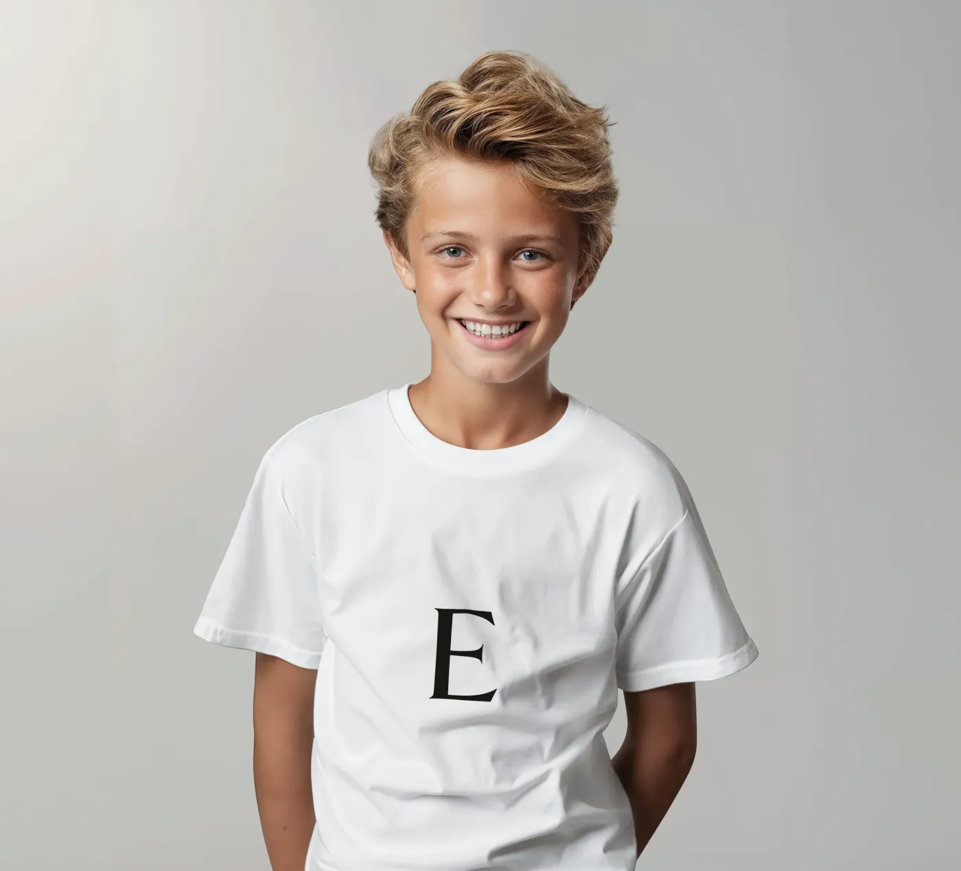 Letter E kinder t-shirt van Katja Stehle Design