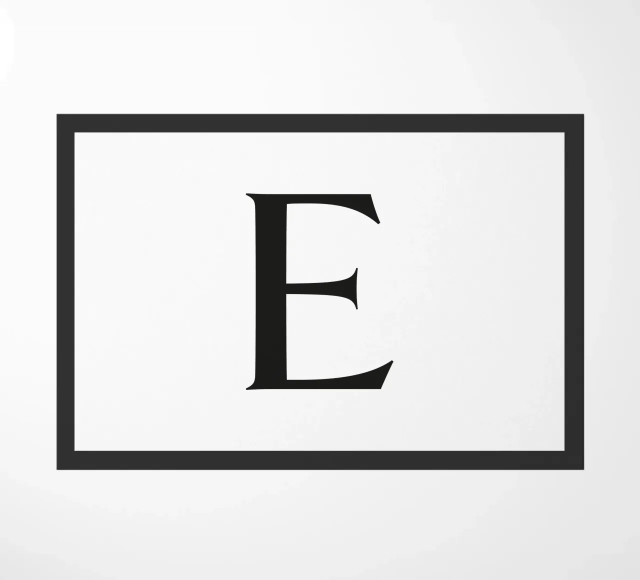 Lettera E zerbino da Katja Stehle Design