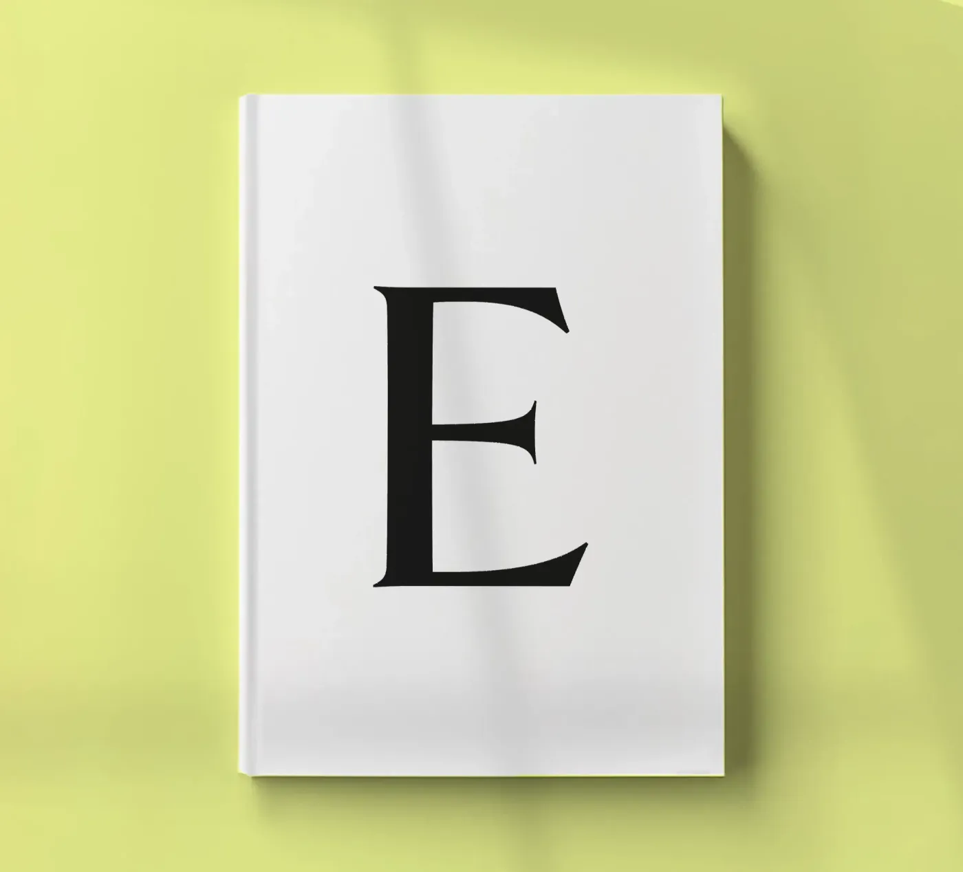 Letter E notebook by Katja Stehle Design