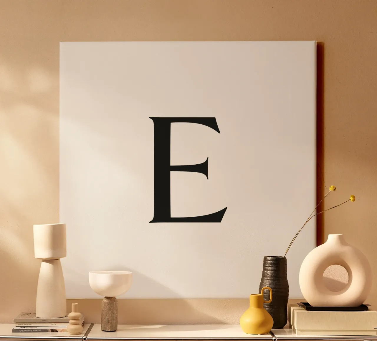 Letter E canvas van Katja Stehle Design