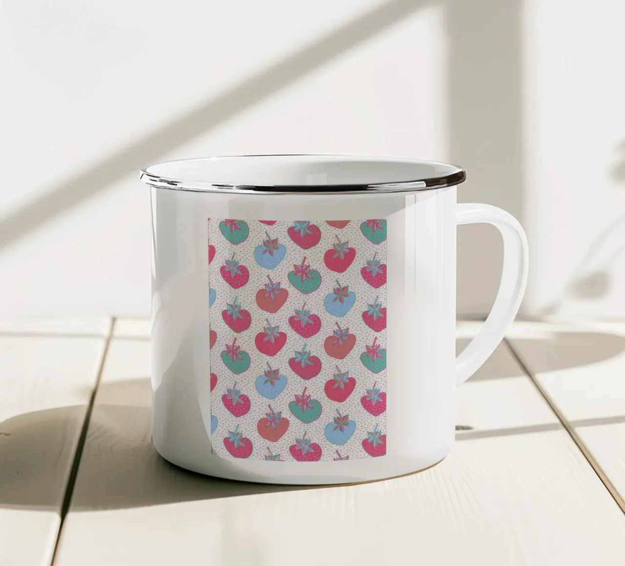Carina la fragola tazza in smalto da nina leth