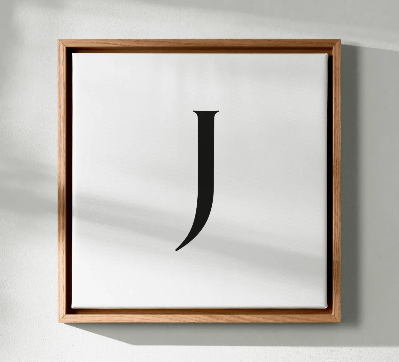 Brief J canvas met Baklijst van Katja Stehle Design