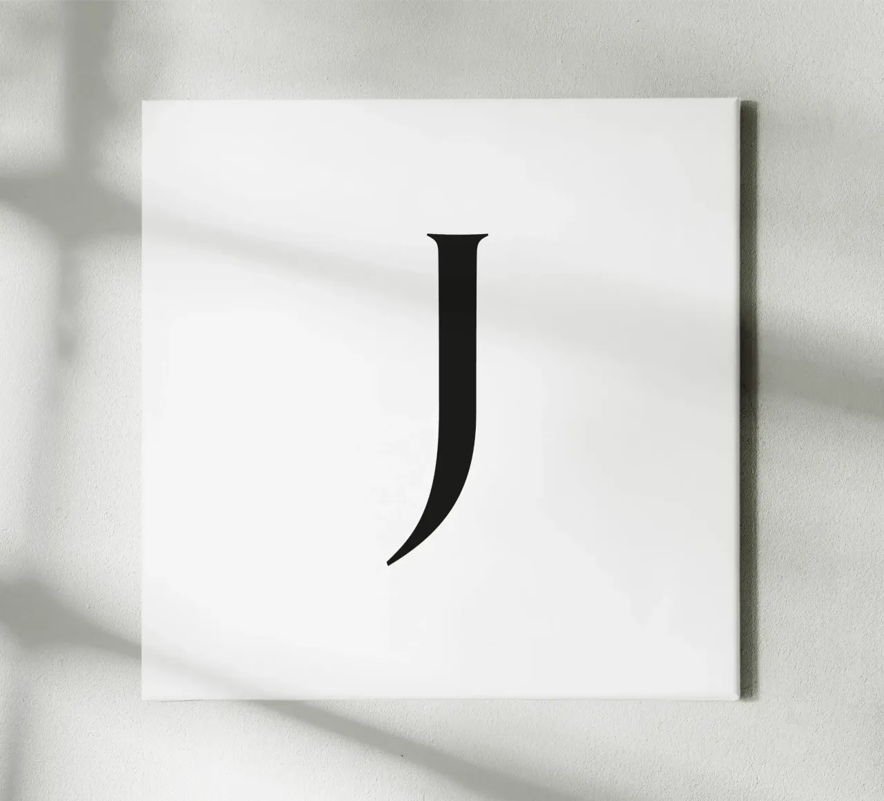 Brief J canvas met Baklijst van Katja Stehle Design