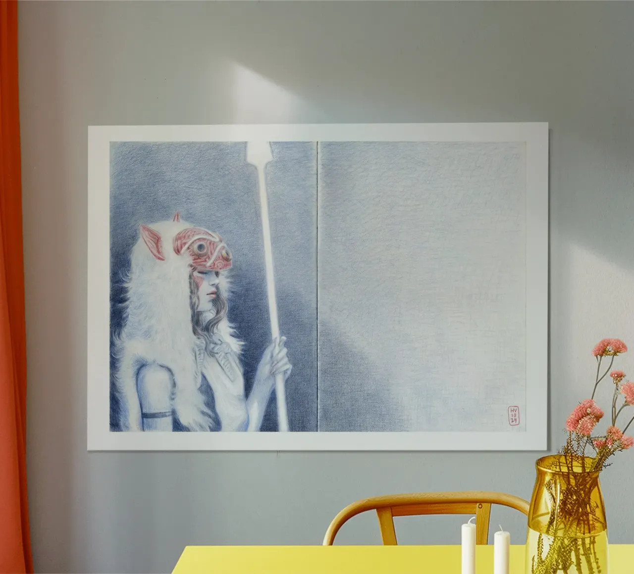 Blue San poster con telaio in plastica da Humphrey VIDAL