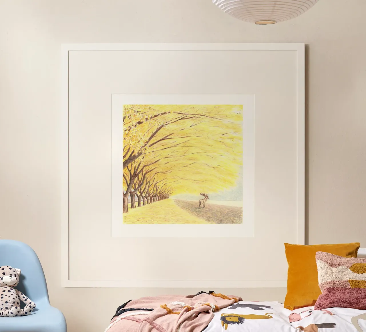 Autumn falls anyway poster con telaio in alluminio da Humphrey VIDAL