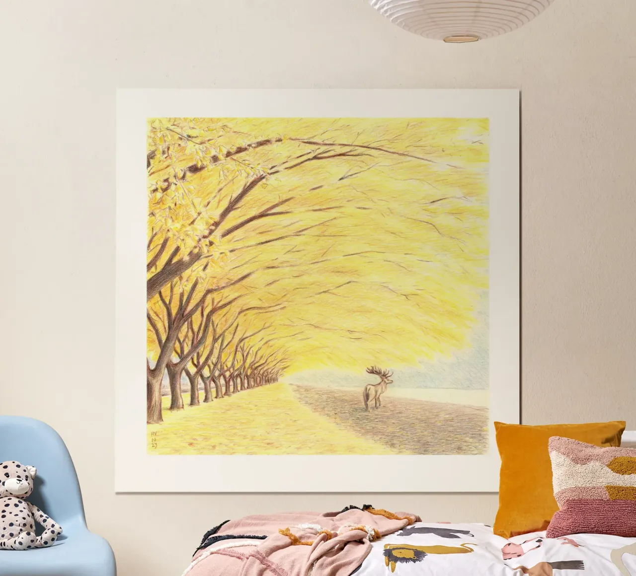 Autumn falls anyway poster con telaio in alluminio da Humphrey VIDAL