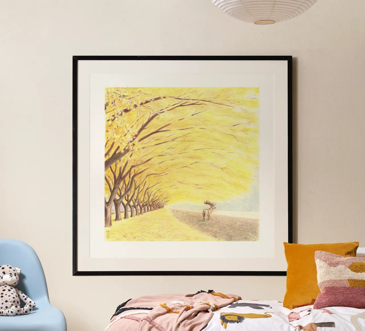 Autumn falls anyway poster con telaio in alluminio da Humphrey VIDAL