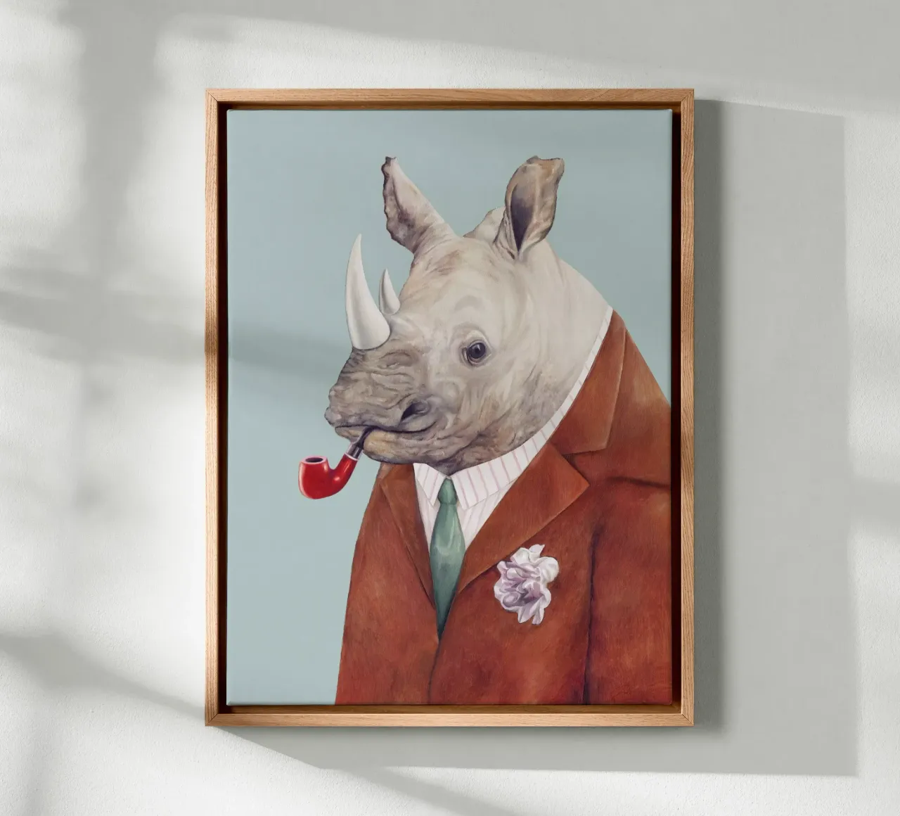 Rinoceronte dappertutto tela con Cornice a cassetta da Animal Crew